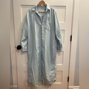 Frank & Eileen Sky Blue Button-Up Dress